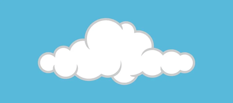 Cloud white, clouds for coloring book, clouds cartoon, cloud simple shape Illustrazione stock