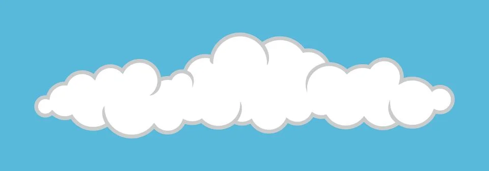 Cloud white, clouds for coloring book, clouds cartoon, cloud simple shape 스톡 일러스트