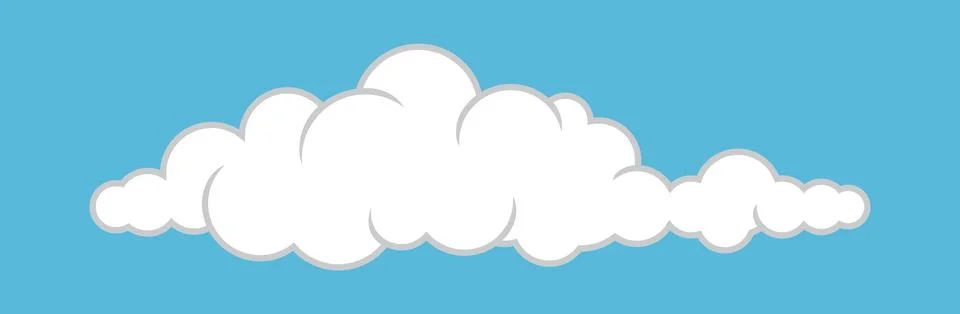 Cloud white, clouds for coloring book, clouds cartoon, cloud simple shape Illustrazione stock