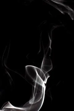 Cloud of white smoke on black background Stock Photos