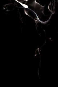 Cloud of white smoke on black background Foto stock