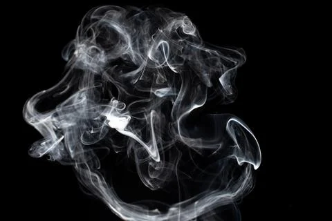 Cloud of white smoke on black background Foto stock