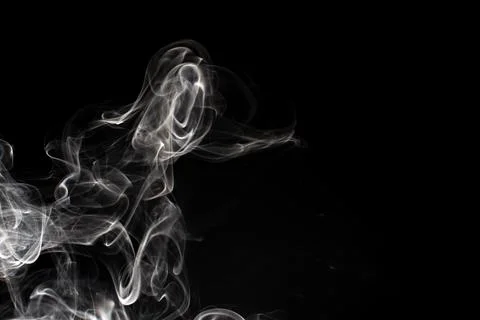 Cloud of white smoke on black background Foto stock