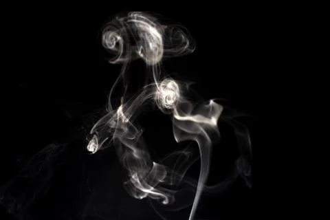 Cloud of white smoke on black background Stock-Fotos