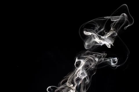 Cloud of white smoke on black background Foto stock