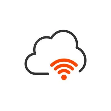 Cloud wifi icon on white background, vector illustration to use in web and mo Illustrazione stock
