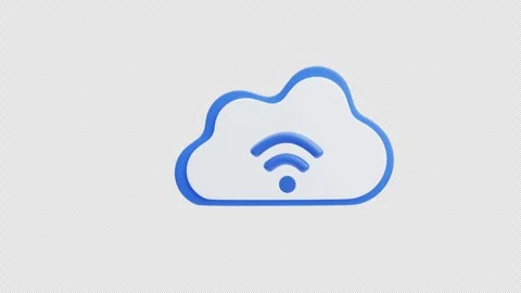 Cloud wifi symbol representing online connectivity 3d animation Stock Footage 326979242