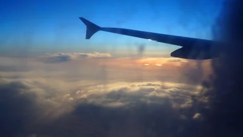 Cloud Window seat airplane concept. Sky cloud view Stock Footage 85503085