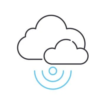 Cloud wireless service line icon, outline symbol, vector illustration, concept 스톡 일러스트