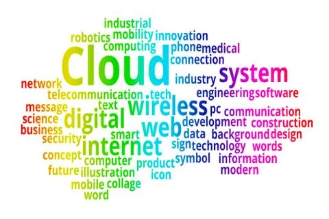 CLOUD word cloud collage. Business and Technology concept. イラスト素材