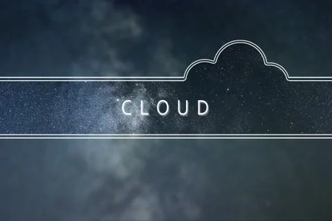 CLOUD word cloud Concept. Space background. Foto stock