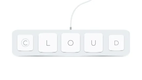 Cloud word written with computer buttons over white background Stock Footage 205145536