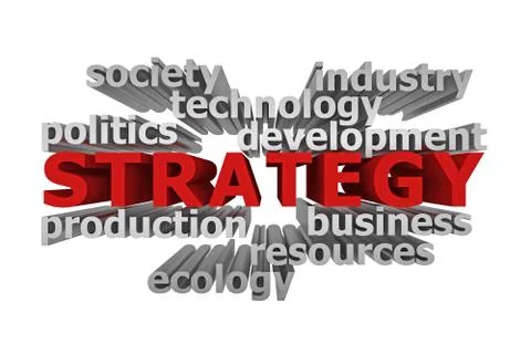 Cloud words society development strategy Stock Illustration