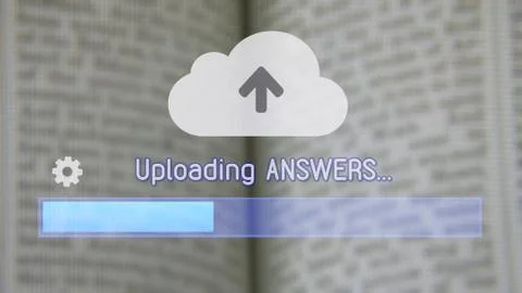 Cloud words upload answers Stock Photos