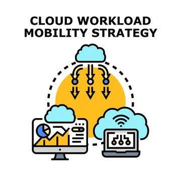 Cloud workload mobility strategy for data distribution Stock Illustration