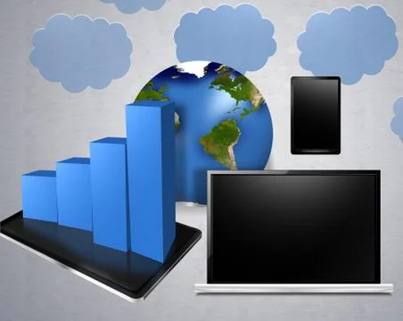 Cloud world 3d Illustrazione stock