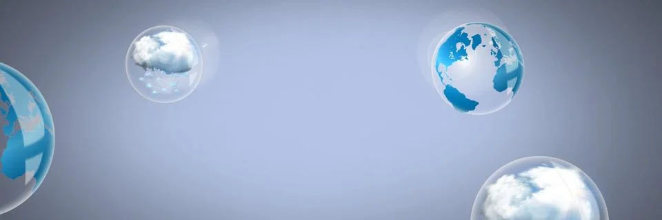 Cloud world bubbles in front of vignette Stock Photos