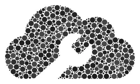 Cloud Wrench Tools Collage of Filled Circles Illustrazione stock