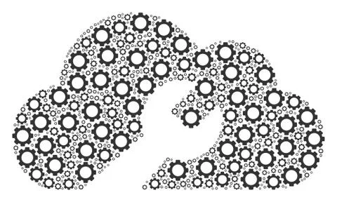Cloud Wrench Tools Composition of Cogs Illustrazione stock