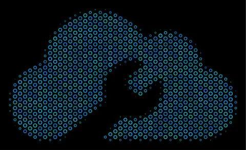 Cloud Wrench Tools Composition Icon of Halftone Bubbles イラスト素材