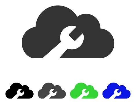 Cloud Wrench Tools Flat Icon Illustrazione stock