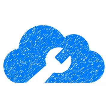 Cloud Wrench Tools Grainy Texture Icon Illustrazione stock