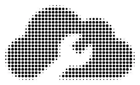 Cloud Wrench Tools Halftone Icon Illustrazione stock