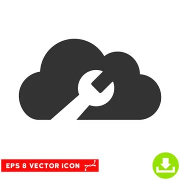 Cloud Wrench Tools Vector Eps Icon Illustrazione stock