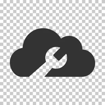 Cloud Wrench Tools Vector Icon Illustrazione stock