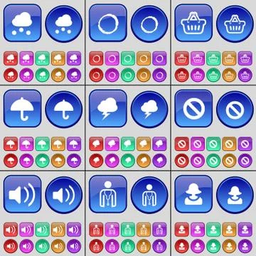 Cloud, Zero, Basket, Umbrella, Lightning, Stop, Sound, Doctor, Avatar. A large s Stock Illustration