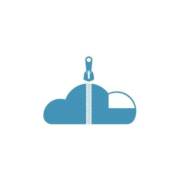Cloud zipper document  app icon vector concept design Stock Illustration