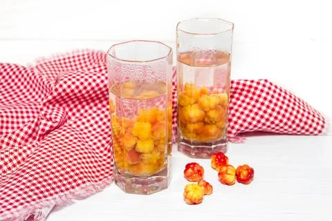Cloudberry compote Stock Photos