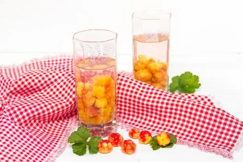 Cloudberry compote Stock Photos