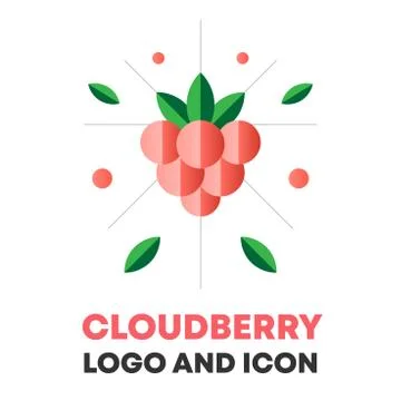 Cloudberry icon, logo, berry vector illustration. Flat cloudberry icon, logo Stock Illustration