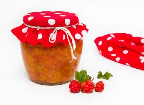 Cloudberry jam Stock Photos