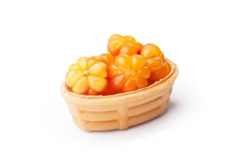 Cloudberry tart Stock Photos