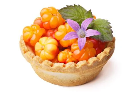 Cloudberry tart Stock Photos