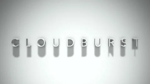 Cloudburst 3D title animation with shadows on a white background Stock Footage 297567240