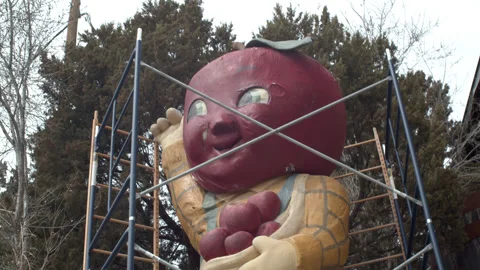 Cloudcroft Apple Statue Stockbeeldmateriaal 154278891