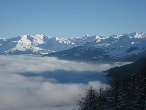 Clouded mountains Stock Photos