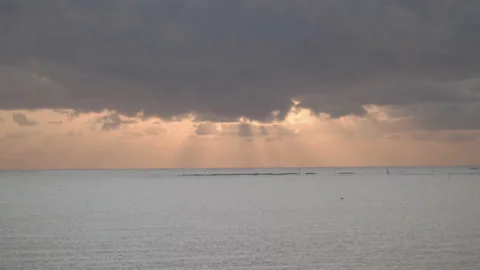 Clouded Sunlight On The Sea Stock Footage 170471183