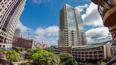 Clouded Time Lapse of the Four Seasons in Austin, TX Stock Footage 73607623