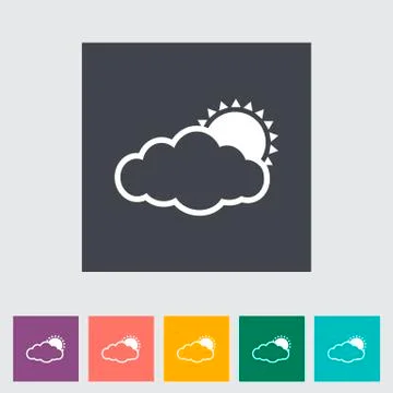 Cloudiness single flat icon. Stock Illustration