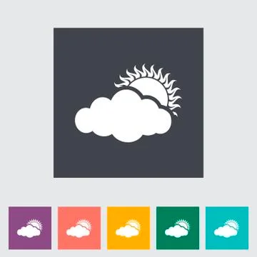 Cloudiness single flat icon. Stock Illustration