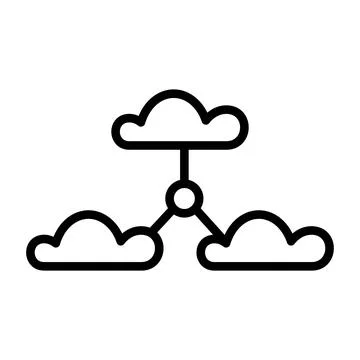 Clouding icon line isolated on white background. Black flat thin icon on mo.. Stock Illustration