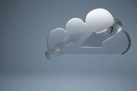 Clouding service with sync arrows Stock Illustration