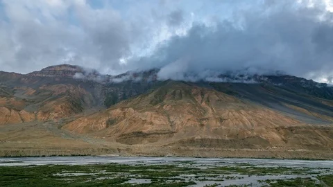 Cloudlapse over Barren Mountains Stock Footage 106963319