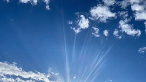 CloudlapseBacklitSunbeamsMovingLeft1 Stock Footage 285541813
