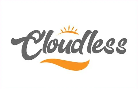 Cloudless black hand writing word text typography design logo icon Stock Illustration