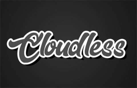 Cloudless hand writing word text typography design logo icon Stock Illustration